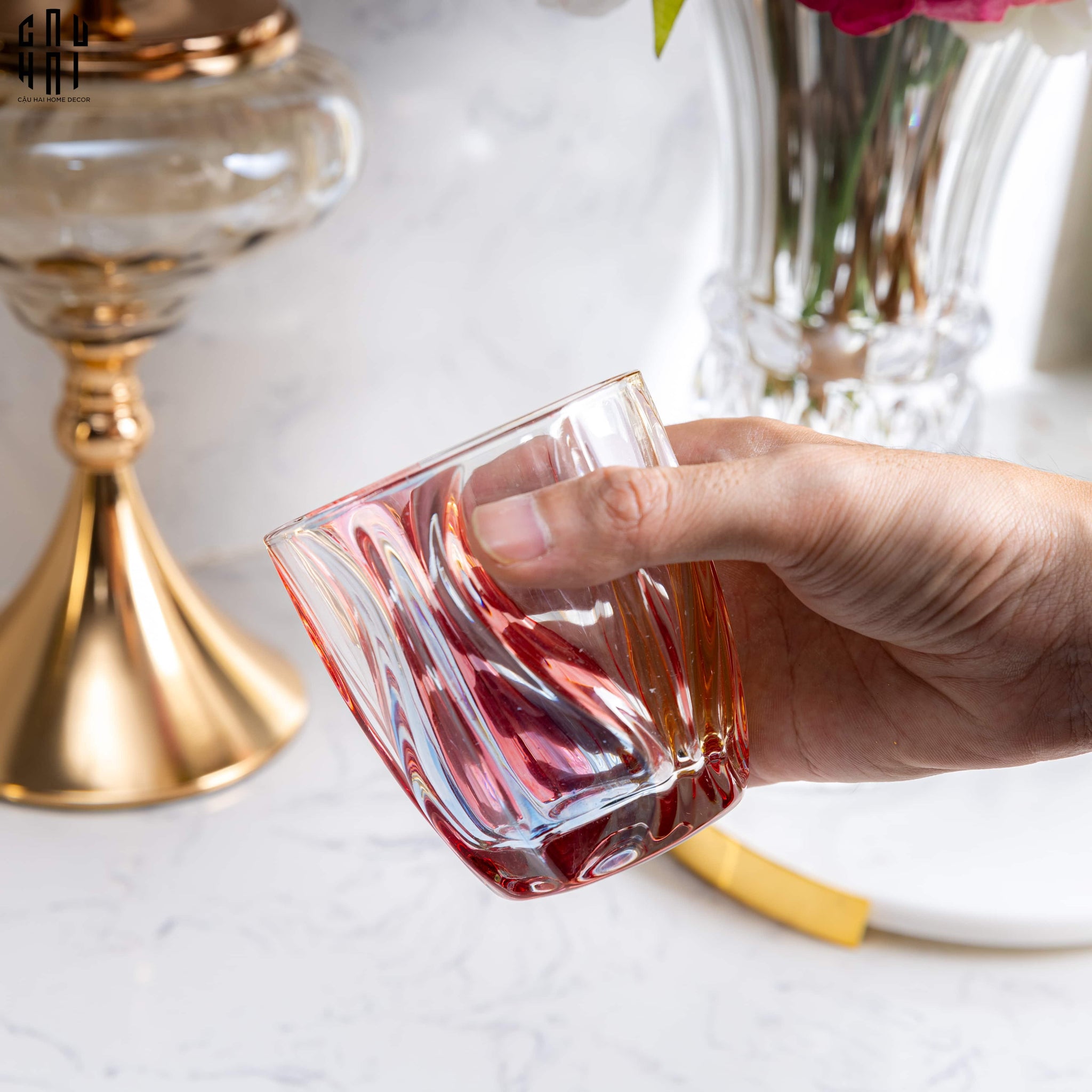 SET 2 LY AMETHYST - NO BOX SS25-CẬU HAI HOME DECOR