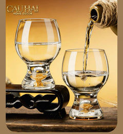 Set 2 Ly Bia Thuỷ Tinh Glacier Golden Diamond Cocktail Glasses 370Ml-LY THỦY TINH-CẬU HAI HOME DECOR