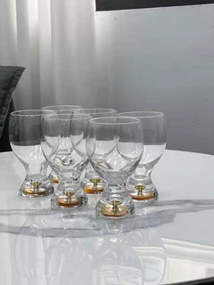 Set 2 Ly Bia Thuỷ Tinh Glacier Golden Diamond Cocktail Glasses 370Ml-LY THỦY TINH-CẬU HAI HOME DECOR