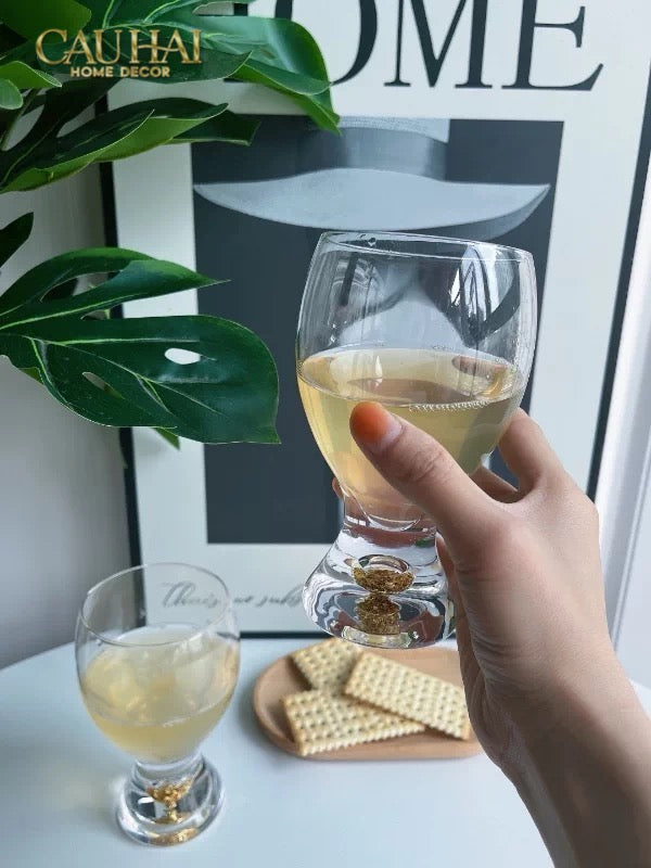 Set 2 Ly Bia Thuỷ Tinh Glacier Golden Diamond Cocktail Glasses 370Ml-LY THỦY TINH-CẬU HAI HOME DECOR
