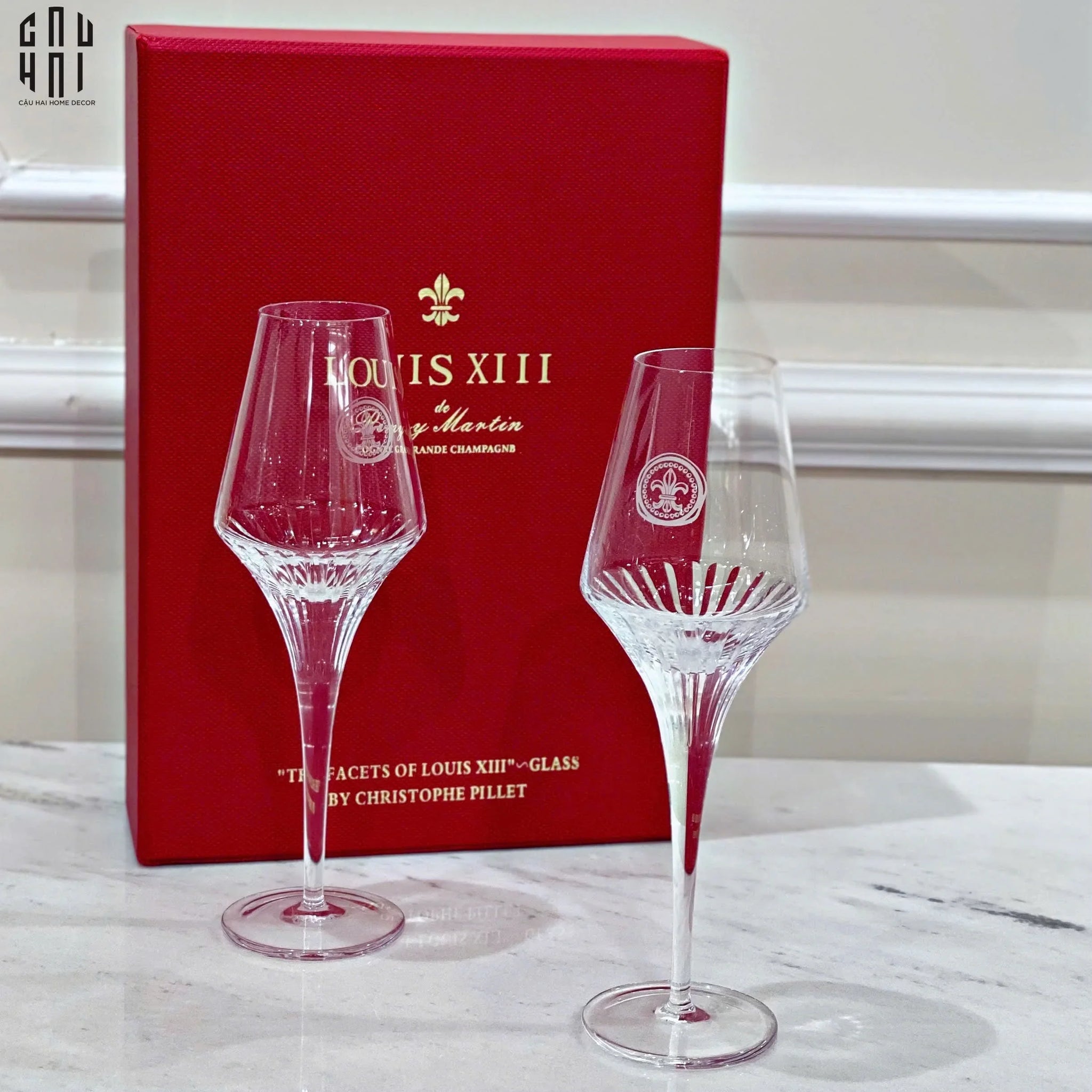 SET 2 LY CHAMPAGNE CRYSTAL LOUIS XIII - FULL BOX-CẬU HAI HOME DECOR