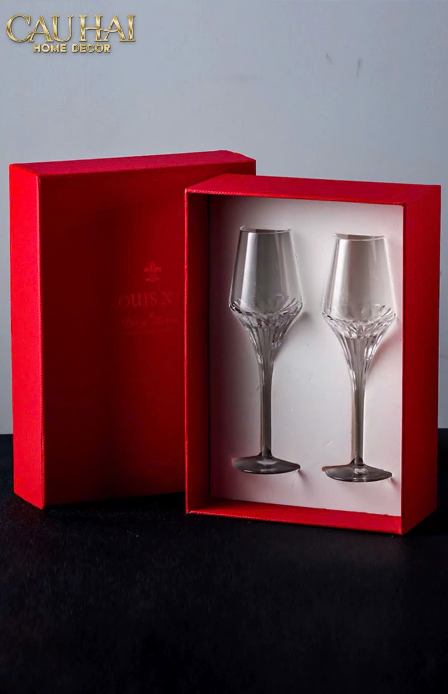 SET 2 LY CHAMPAGNE CRYSTAL LOUIS XIII - FULL BOX-CẬU HAI HOME DECOR