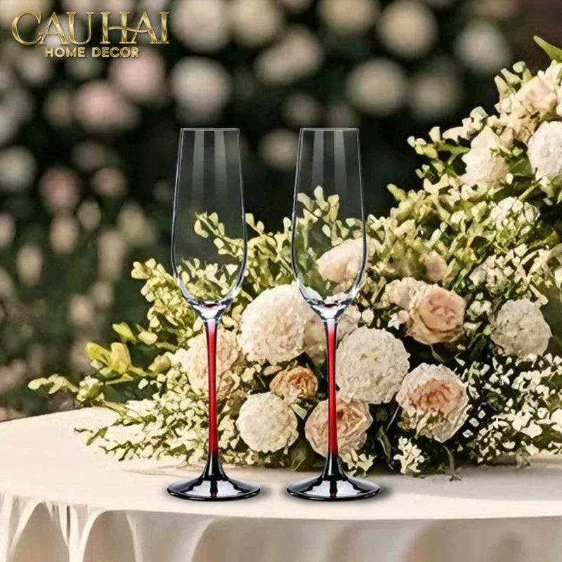 Set 2 Ly Champane Flute Sparkle Sparkling Glasses 240ml 4.2x26x7.1-CẬU HAI HOME DECOR