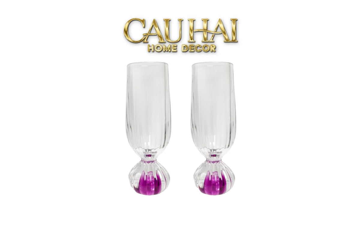 Set 2 Ly Cocktail Pink Purple Petal 180ml-CẬU HAI HOME DECOR