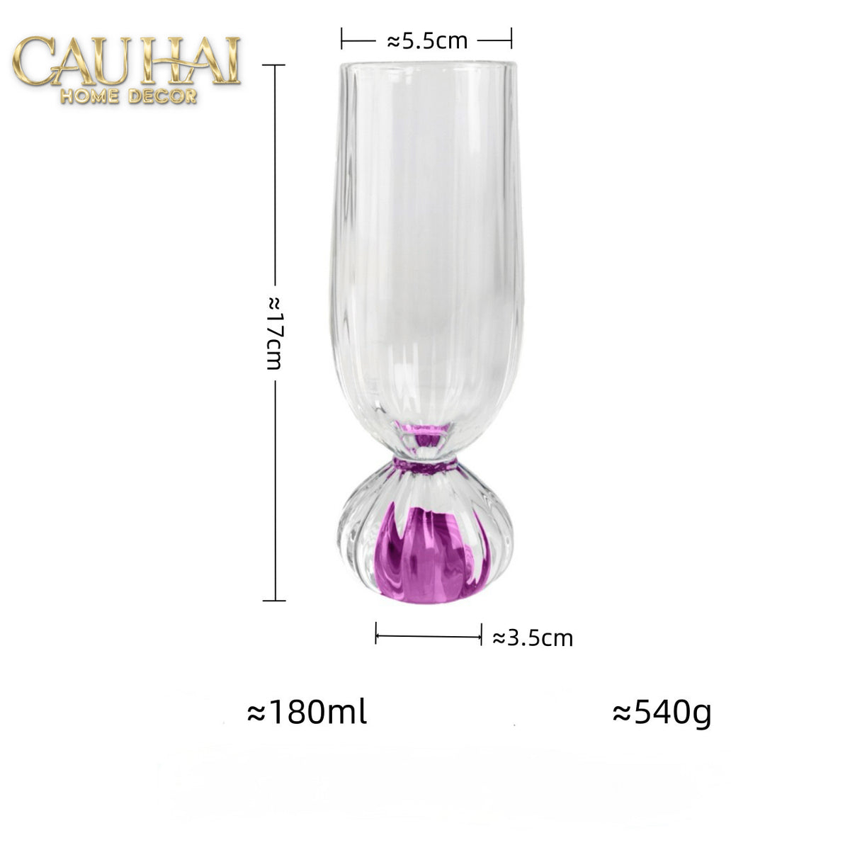 Set 2 Ly Cocktail Pink Purple Petal 180ml-CẬU HAI HOME DECOR