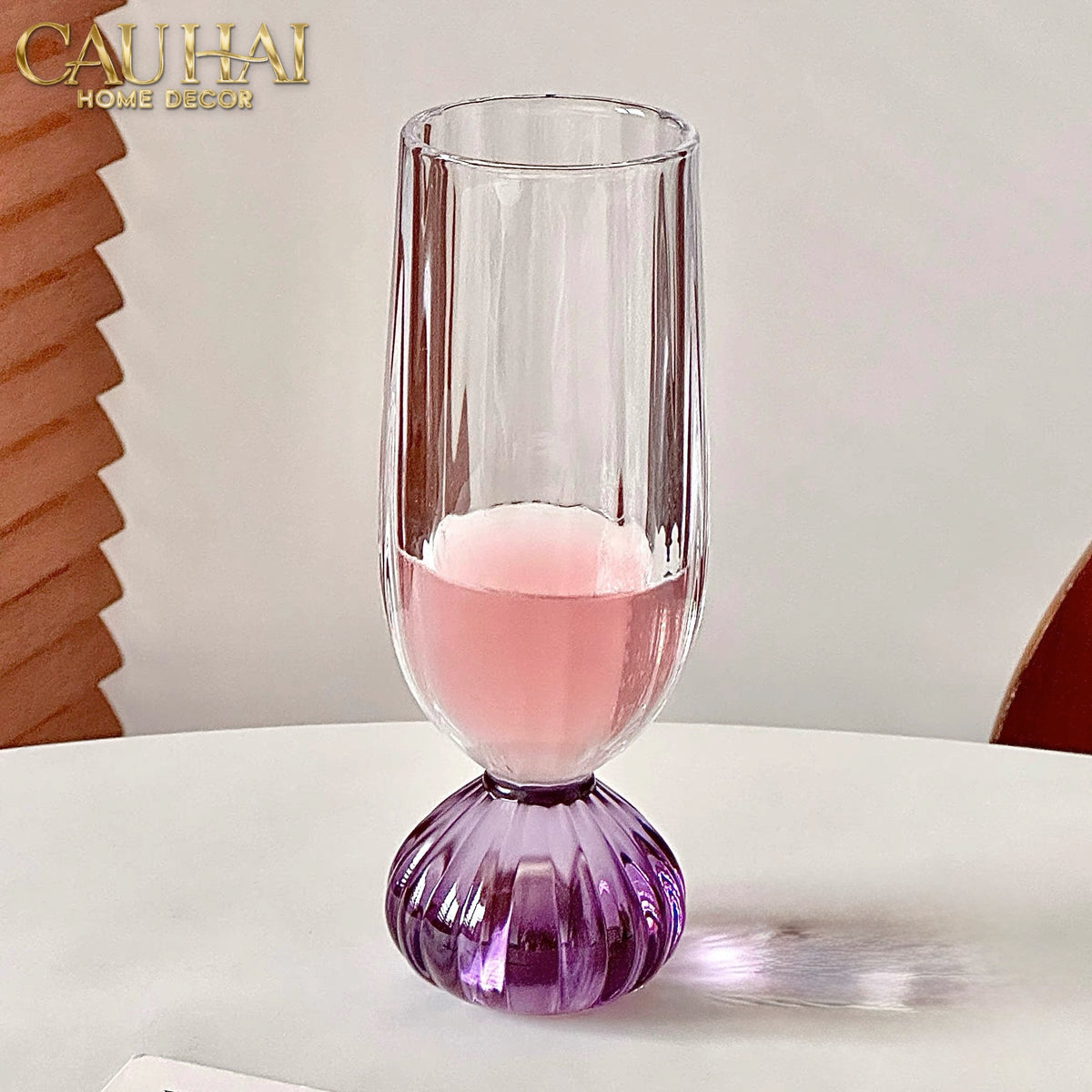 Set 2 Ly Cocktail Pink Purple Petal 180ml-CẬU HAI HOME DECOR-CẬU HAI HOME DECOR