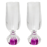 Set 2 Ly Cocktail Pink Purple Petal 180ml - Cậu Hai Home Decor