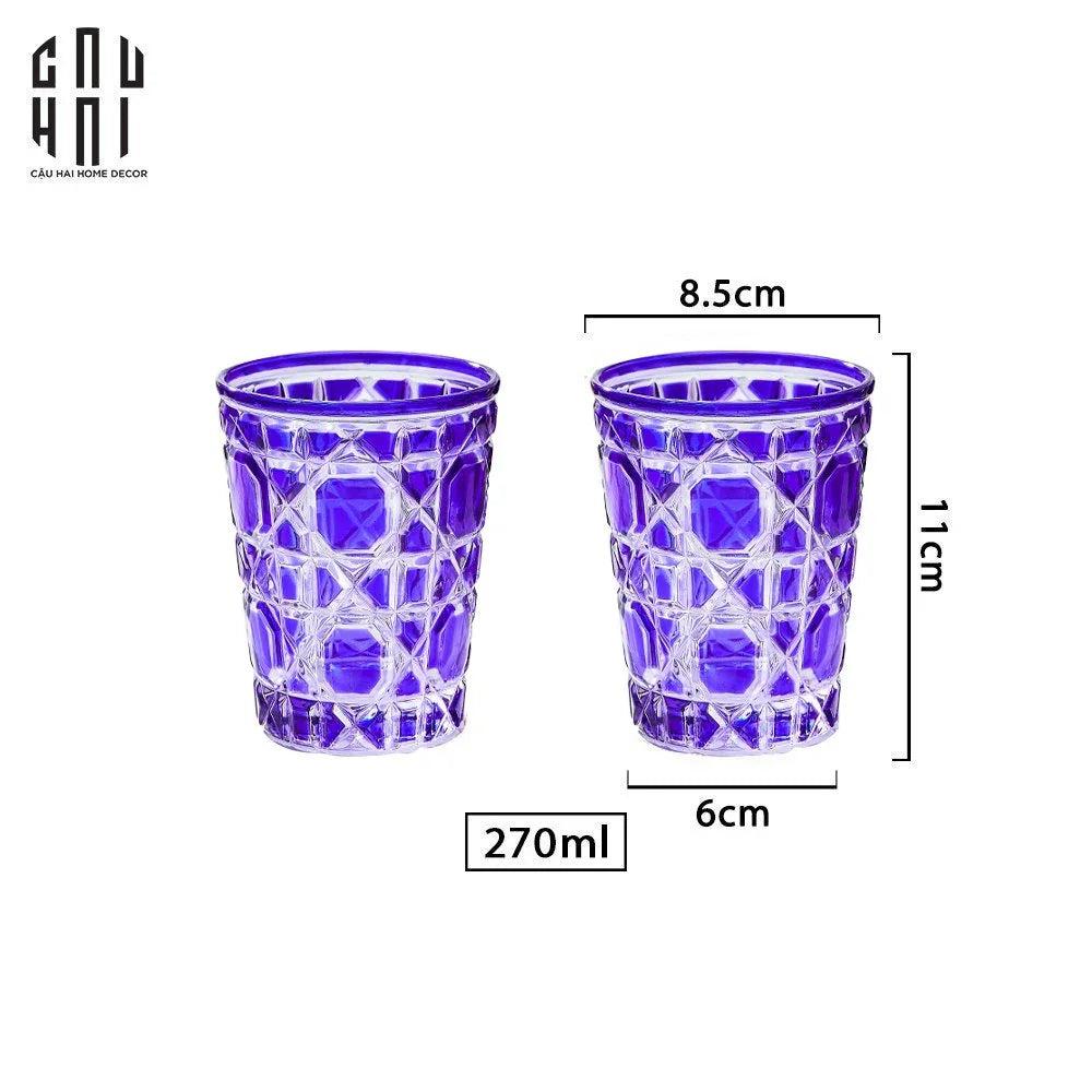 Set 2 Ly Cocktail Thuỷ Tinh D.O - Amethyst Cobalt 310Ml-CẬU HAI HOME DECOR