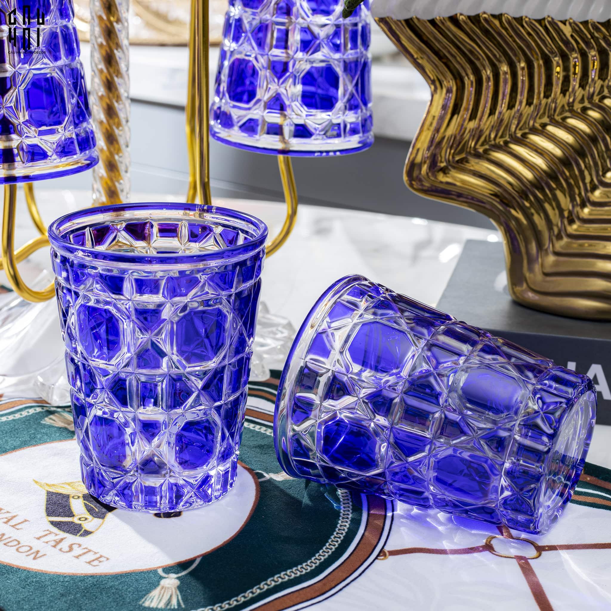 Set 2 Ly Cocktail Thuỷ Tinh D.O - Amethyst Cobalt 310Ml-CẬU HAI HOME DECOR