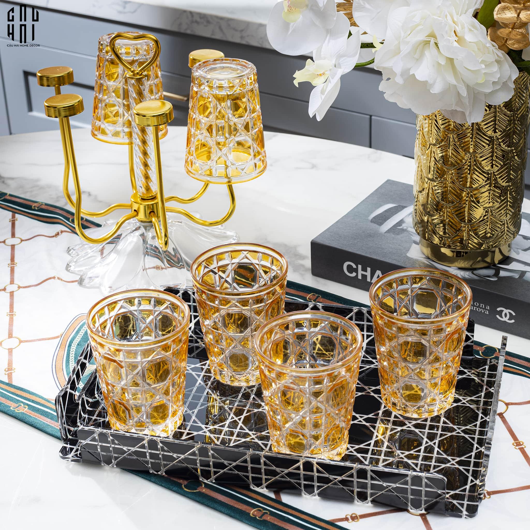Set 2 Ly Cocktail Thuỷ Tinh D.O - Champagne Gold 310Ml-CẬU HAI HOME DECOR