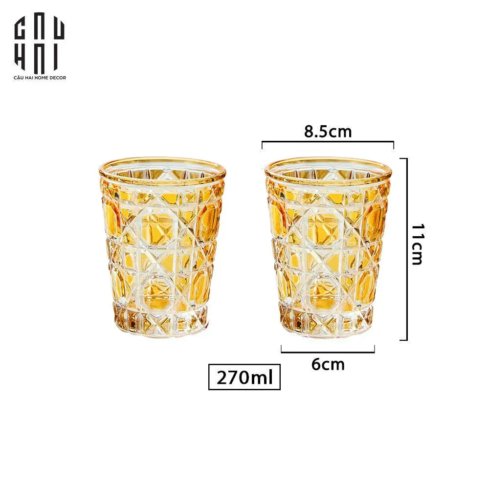 Set 2 Ly Cocktail Thuỷ Tinh D.O - Champagne Gold 310Ml-LY THỦY TINH-Đối tác tại Trung Quốc theo từng đơn đặt hàng-CẬU HAI HOME DECOR