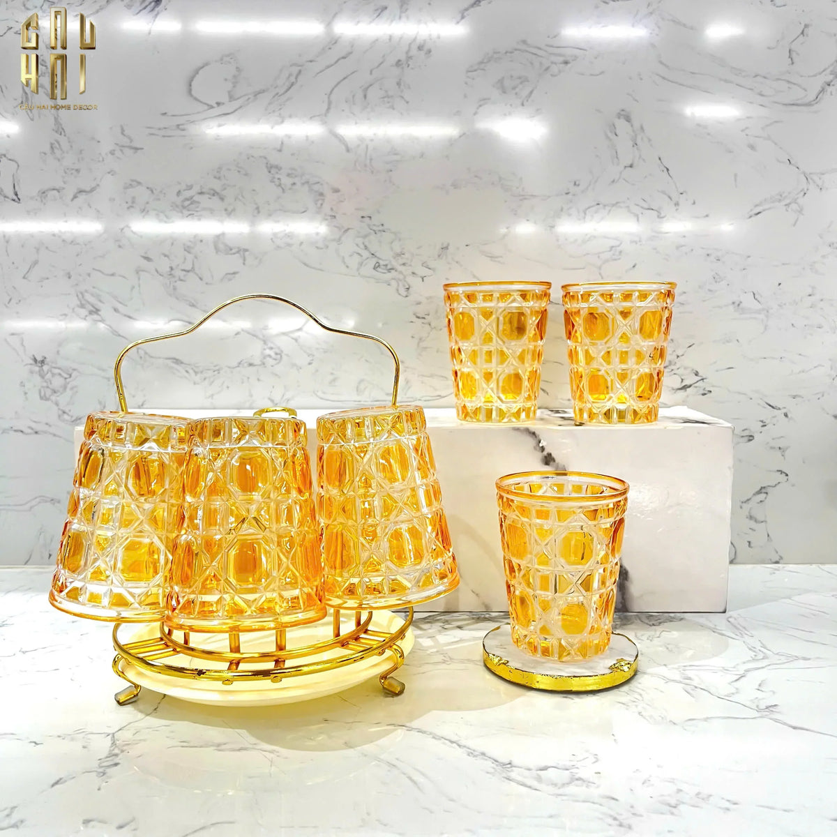 Set 2 Ly Cocktail Thuỷ Tinh D.O - Champagne Gold 310Ml-LY THỦY TINH-Đối tác tại Trung Quốc theo từng đơn đặt hàng-CẬU HAI HOME DECOR