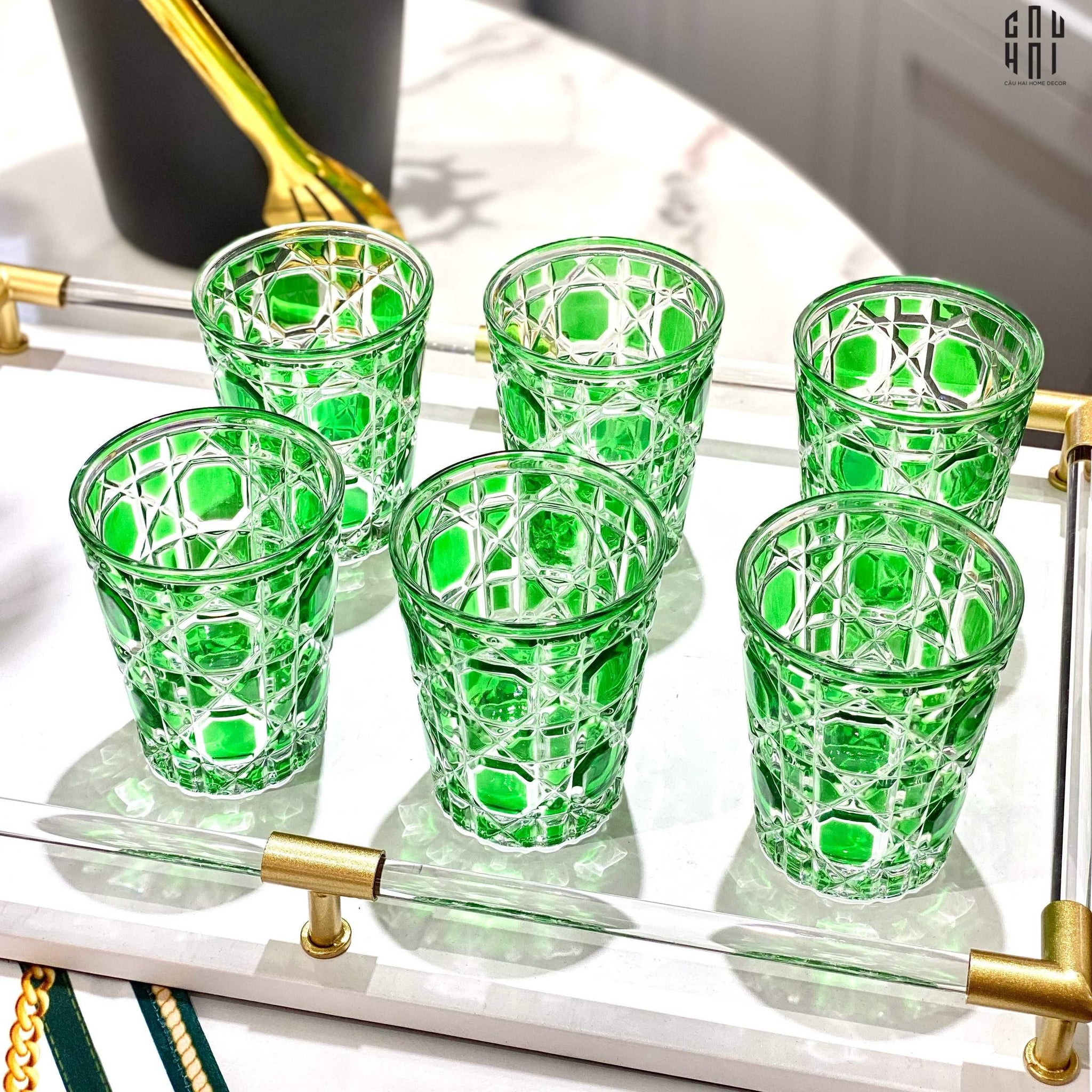 Set 2 Ly Cocktail Thuỷ Tinh D.O - Emerald Jade 310Ml-CẬU HAI HOME DECOR