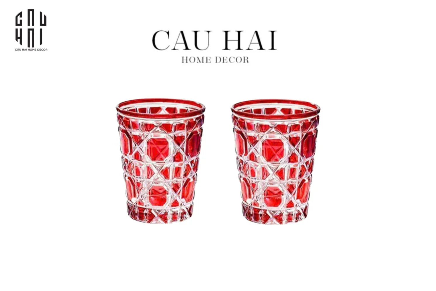 Set 2 Ly Cocktail Thuỷ Tinh D.O - Ruby Red 310Ml-CẬU HAI HOME DECOR