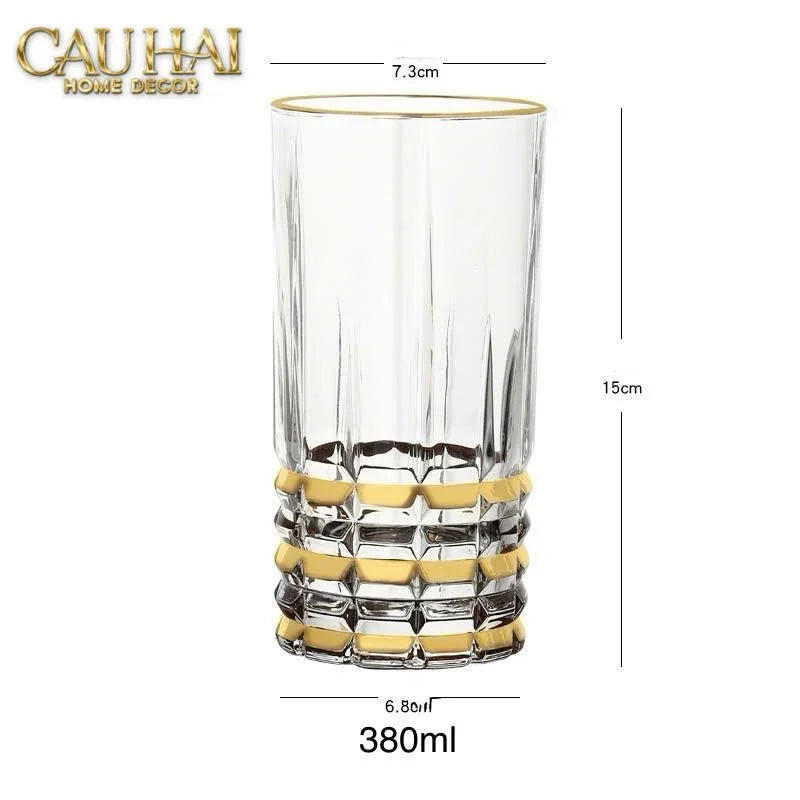 Set 2 Ly Cocktail Thuỷ Tinh Highball D'Or Glorious - 380Ml 7.3x15-CẬU HAI HOME DECOR