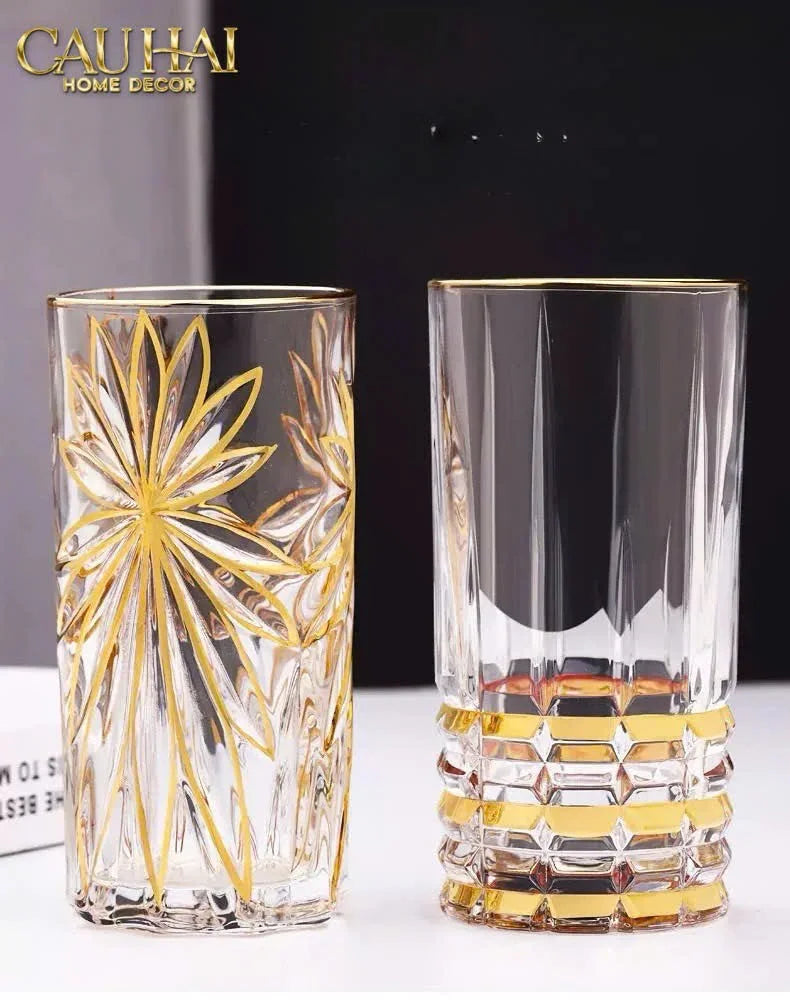 Set 2 Ly Cocktail Thuỷ Tinh Highball Starlight Facetté - 380Ml 7.3x15-CẬU HAI HOME DECOR