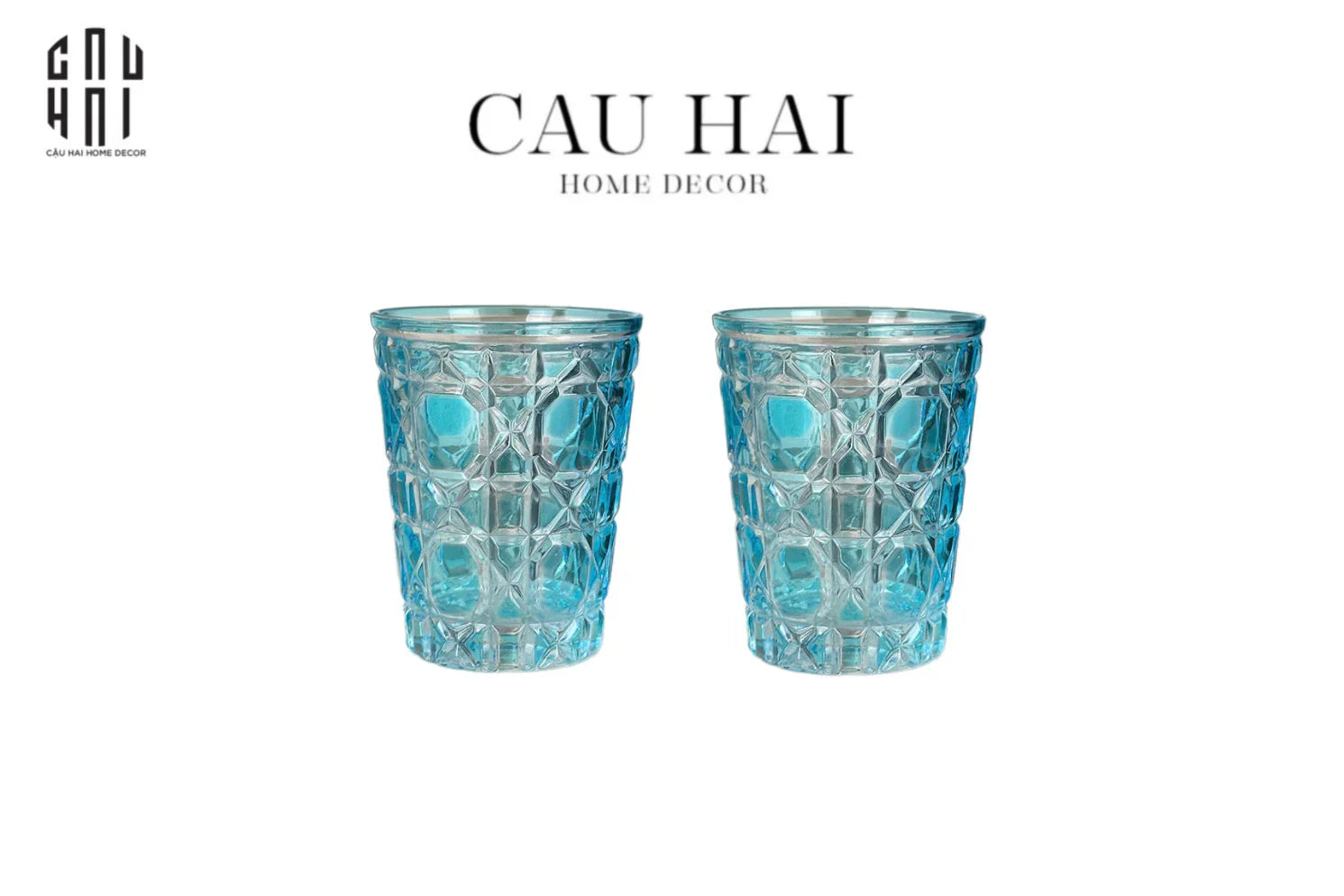 Set 2 Ly Cocktails Thuỷ Tinh D.O - Riviera Turquoise 270Ml Full Box 310Ml-CẬU HAI HOME DECOR