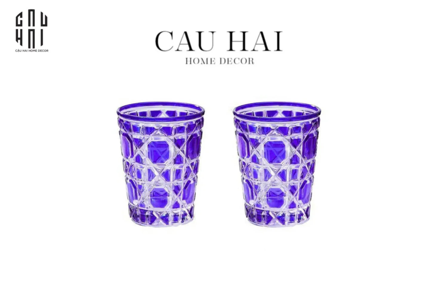 SET 2 LY D.O - AMETHYST COBALT 310ML-CẬU HAI HOME DECOR