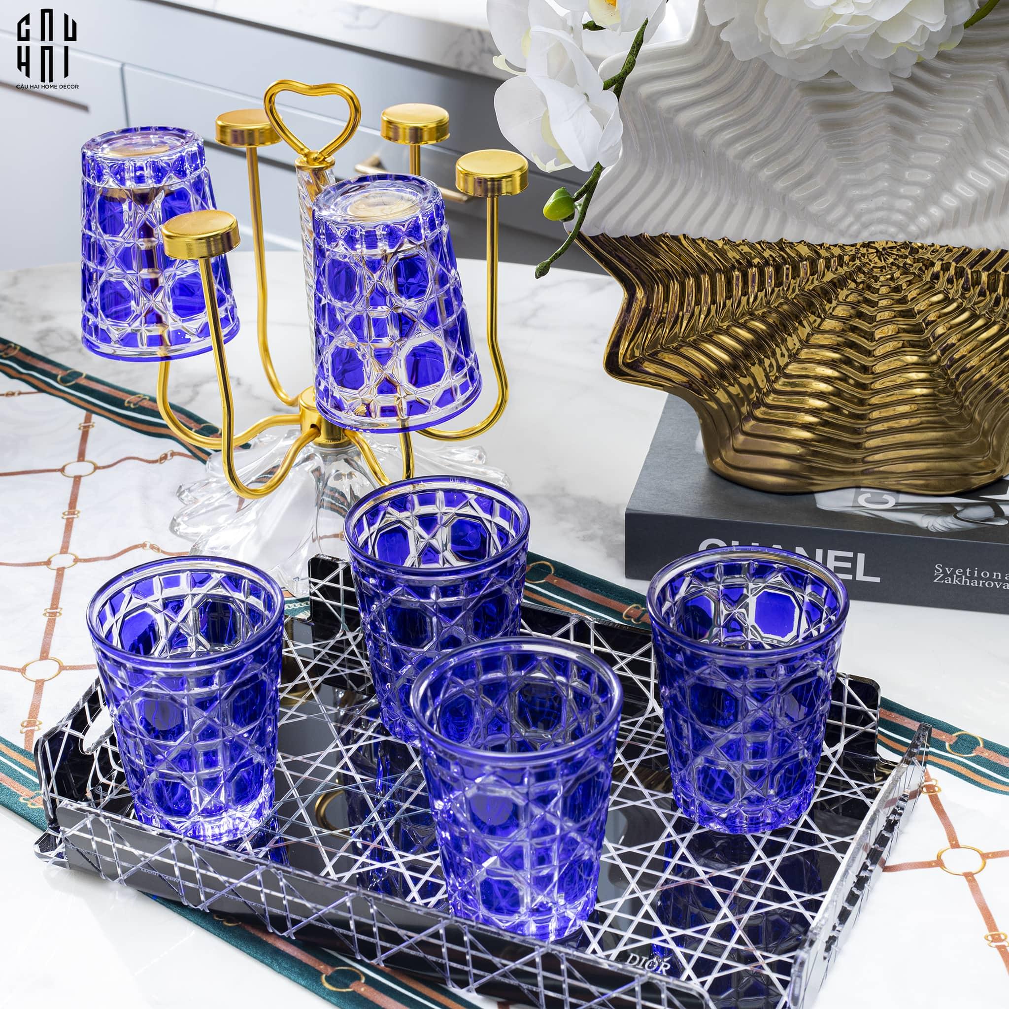 SET 2 LY D.O - AMETHYST COBALT 310ML-CẬU HAI HOME DECOR