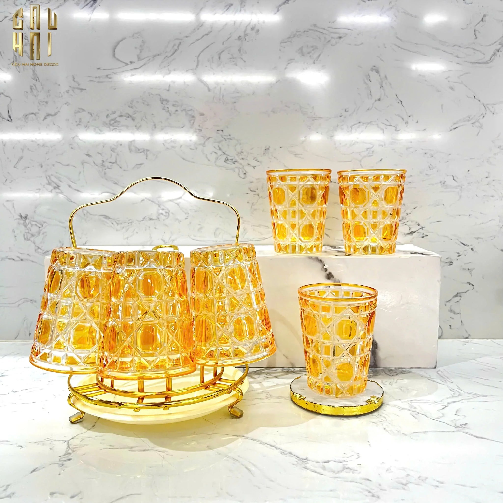 SET 2 LY D.O - CHAMPAGNE GOLD 310ML-CẬU HAI HOME DECOR