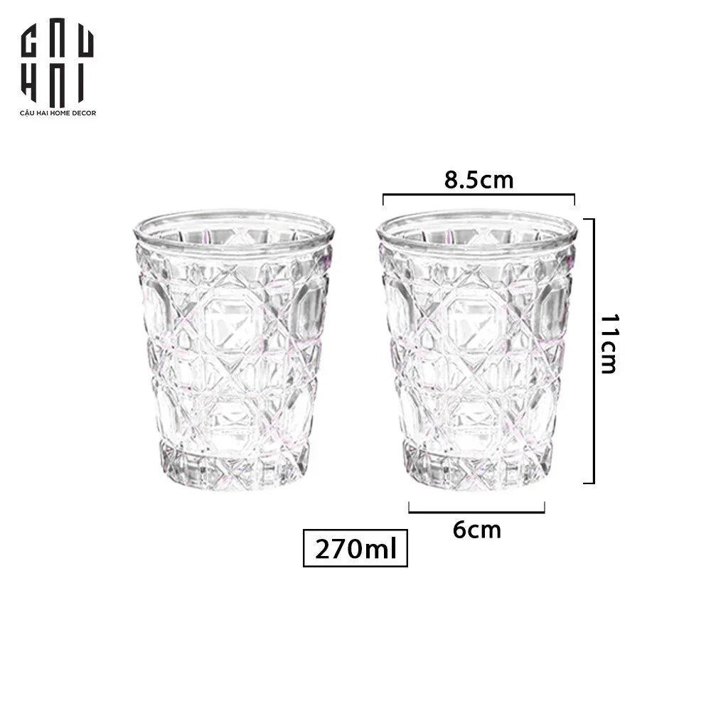 SET 2 LY D.O - PURE CRYSTAL 310ML-CẬU HAI HOME DECOR