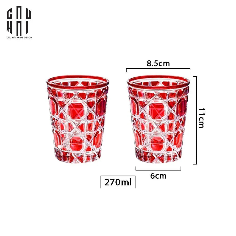 SET 2 LY D.O - RUBY RED 310ML-CẬU HAI HOME DECOR