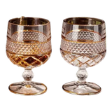 Maison Couture -  Set 2 Ly Pha Lê D'Or Walter Goblet Cristalleries Glasses 250Ml