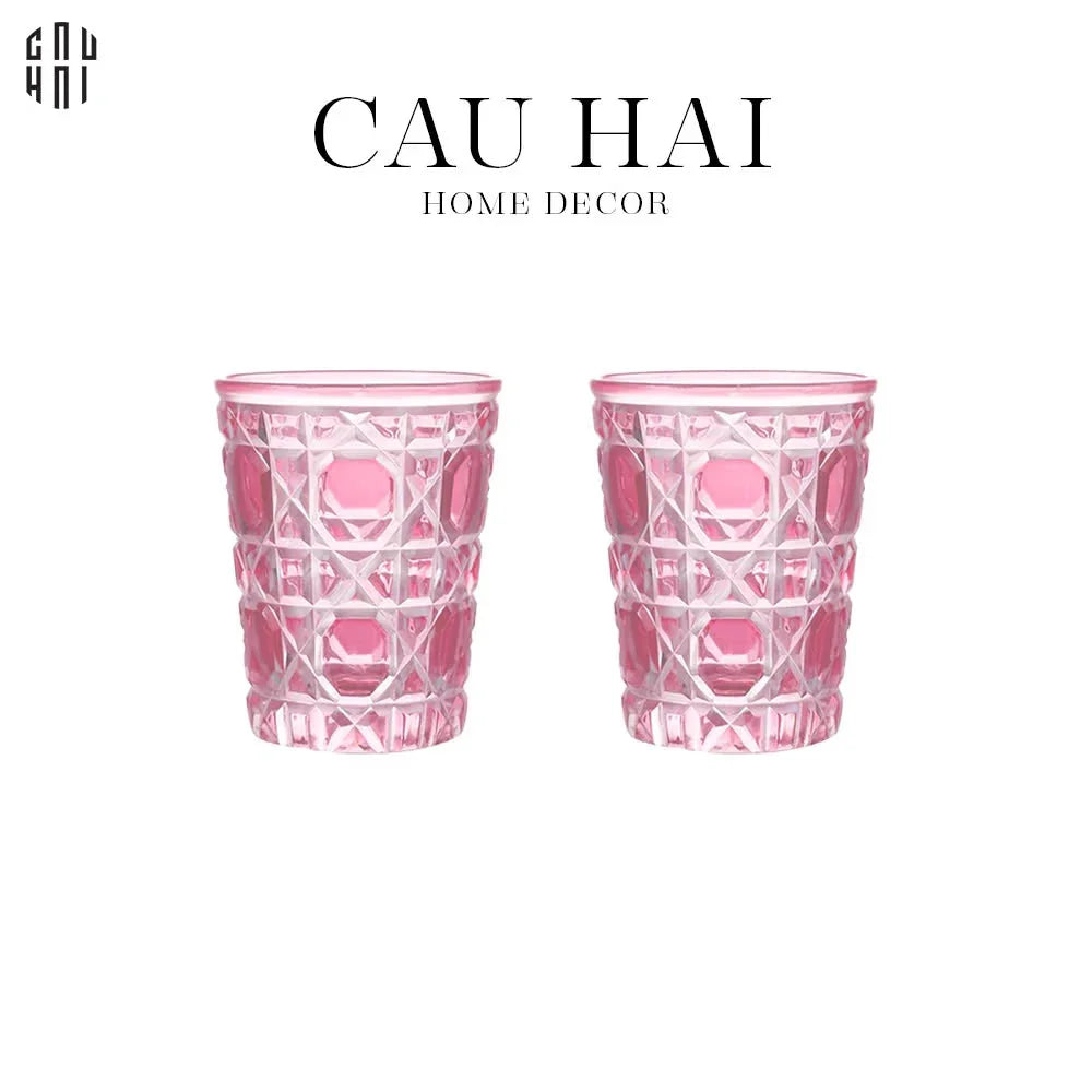 Set 2 Ly Thuỷ Tinh D.O Full Box - Quartz Rosé 310Ml - CẬU HAI HOME DECOR