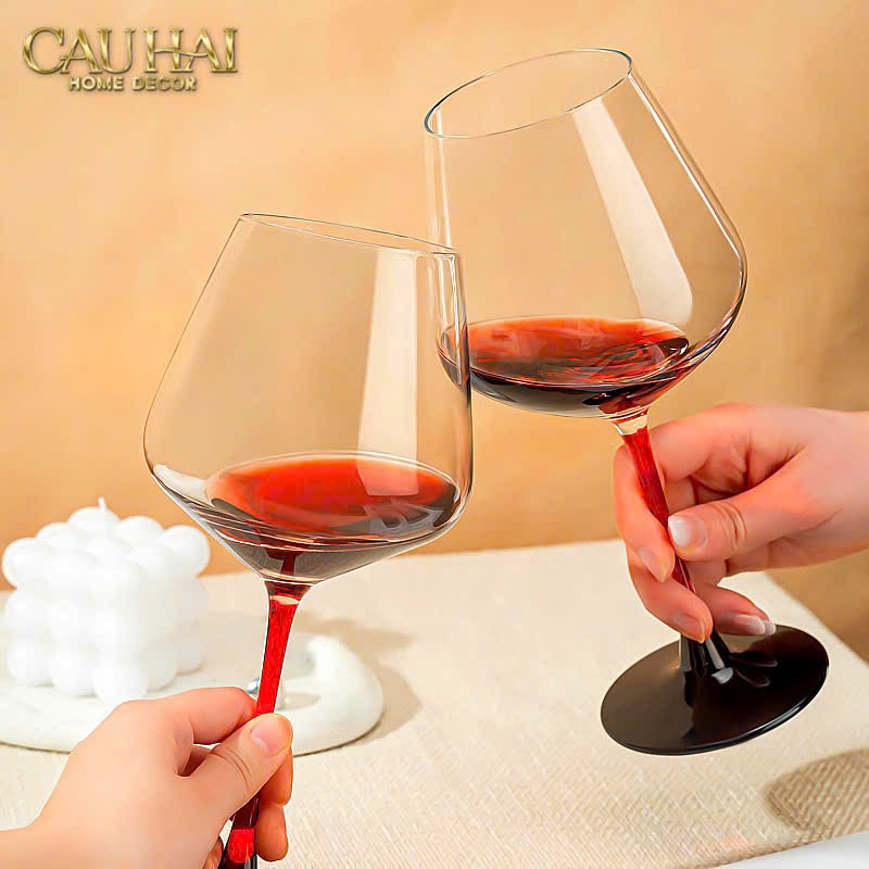 SET 2 LY VANG BURGUNDY - NO BOX-CẬU HAI HOME DECOR