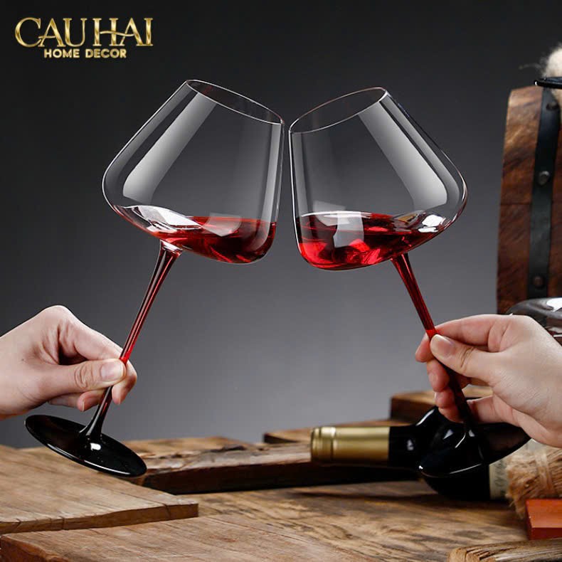 Set 2 Ly Vino Russo Burgundy - No Box - CẬU HAI HOME DECOR