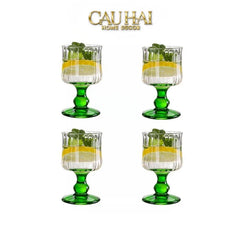 Set 2 Ly Whiskey Chân Cao Goblet Parisienne Charm Bistro Glasses 200Ml-CẬU HAI HOME DECOR