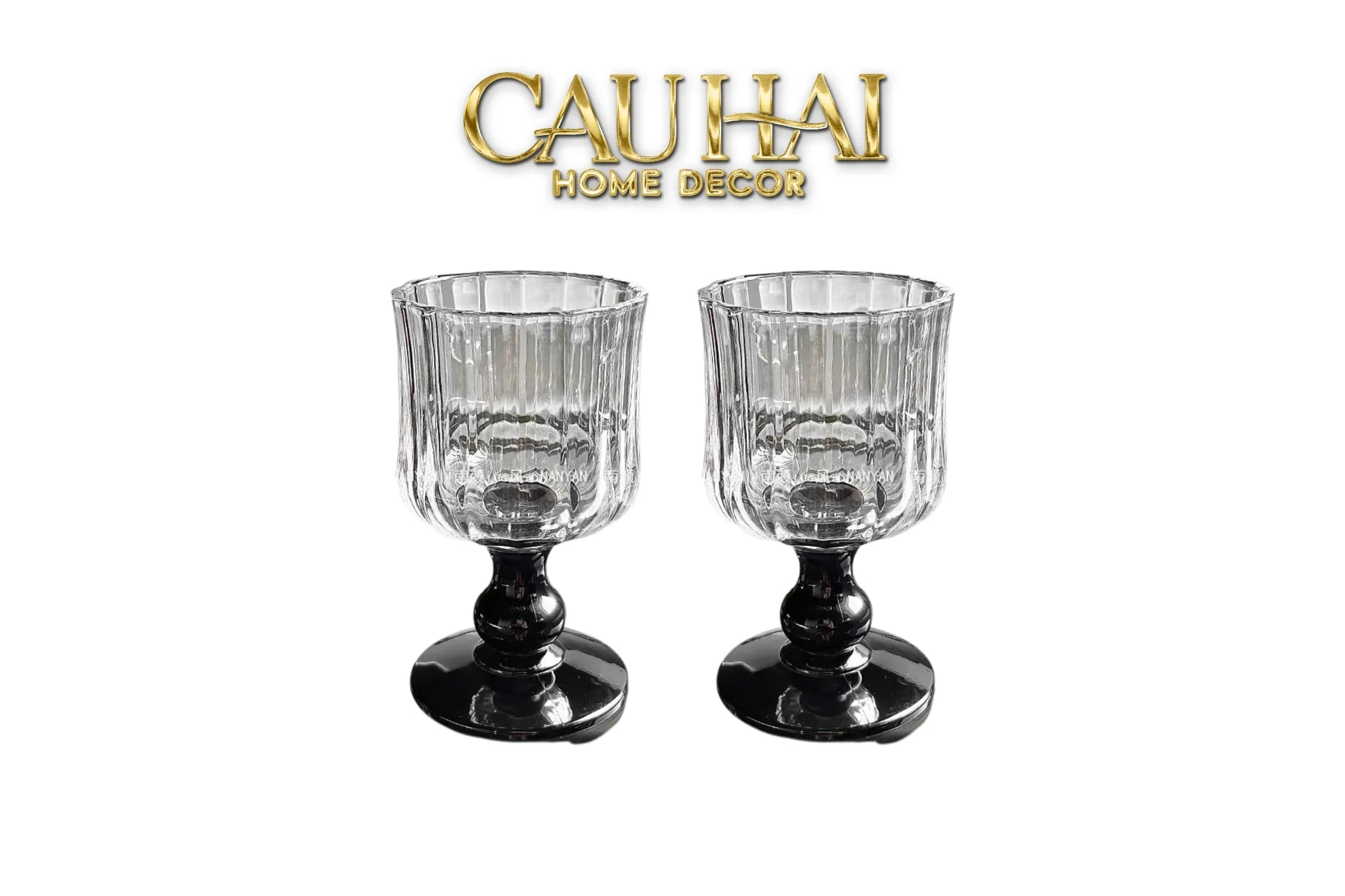 Set 2 Ly Whiskey Chân Cao Goblet Parisienne Charm Bistro Glasses 200Ml-CẬU HAI HOME DECOR