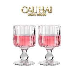 Set 2 Ly Whiskey Chân Cao Goblet Parisienne Charm Bistro Glasses 200Ml-CẬU HAI HOME DECOR