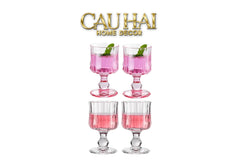 Set 2 Ly Whiskey Chân Cao Goblet Parisienne Charm Bistro Glasses 200Ml-CẬU HAI HOME DECOR
