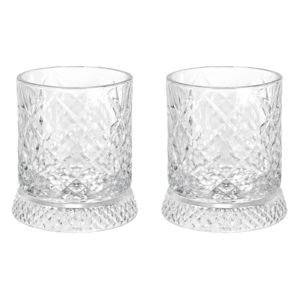 Set 2 Ly Whisky Thuỷ Tinh Đế Xoay - Éclet Spin Glass Set 2pcs-LY THỦY TINH-CẬU HAI HOME DECOR