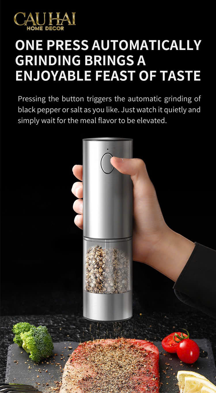 Set 2 Máy Xay Điện Electric Pepper & Salt Grinder Set - CẬU HAI HOME DECOR