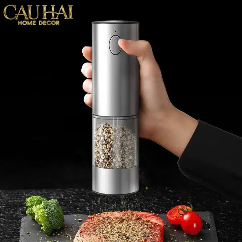 Set 2 Máy Xay Điện Electric Pepper & Salt Grinder Set-CẬU HAI HOME DECOR