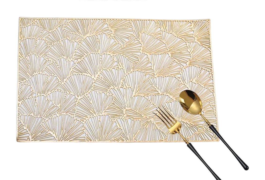 Set 2 Tấm Lót Bàn Ăn - Placemat Gilded Fan Pattern