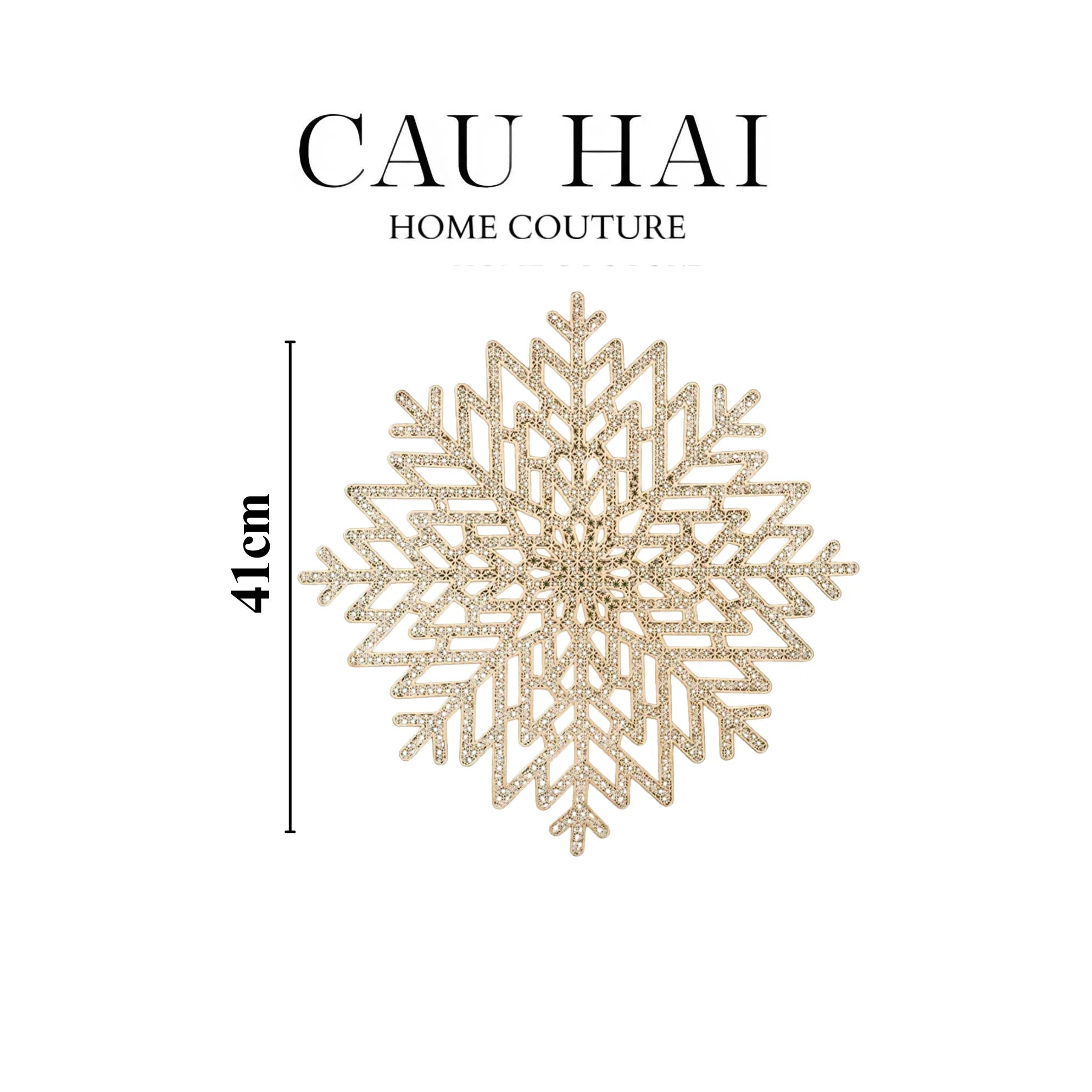 SET 2 TẤM LÓT BÀN ĂN - PLACEMAT GOLDEN SNOWFLAKE-CẬU HAI HOME DECOR