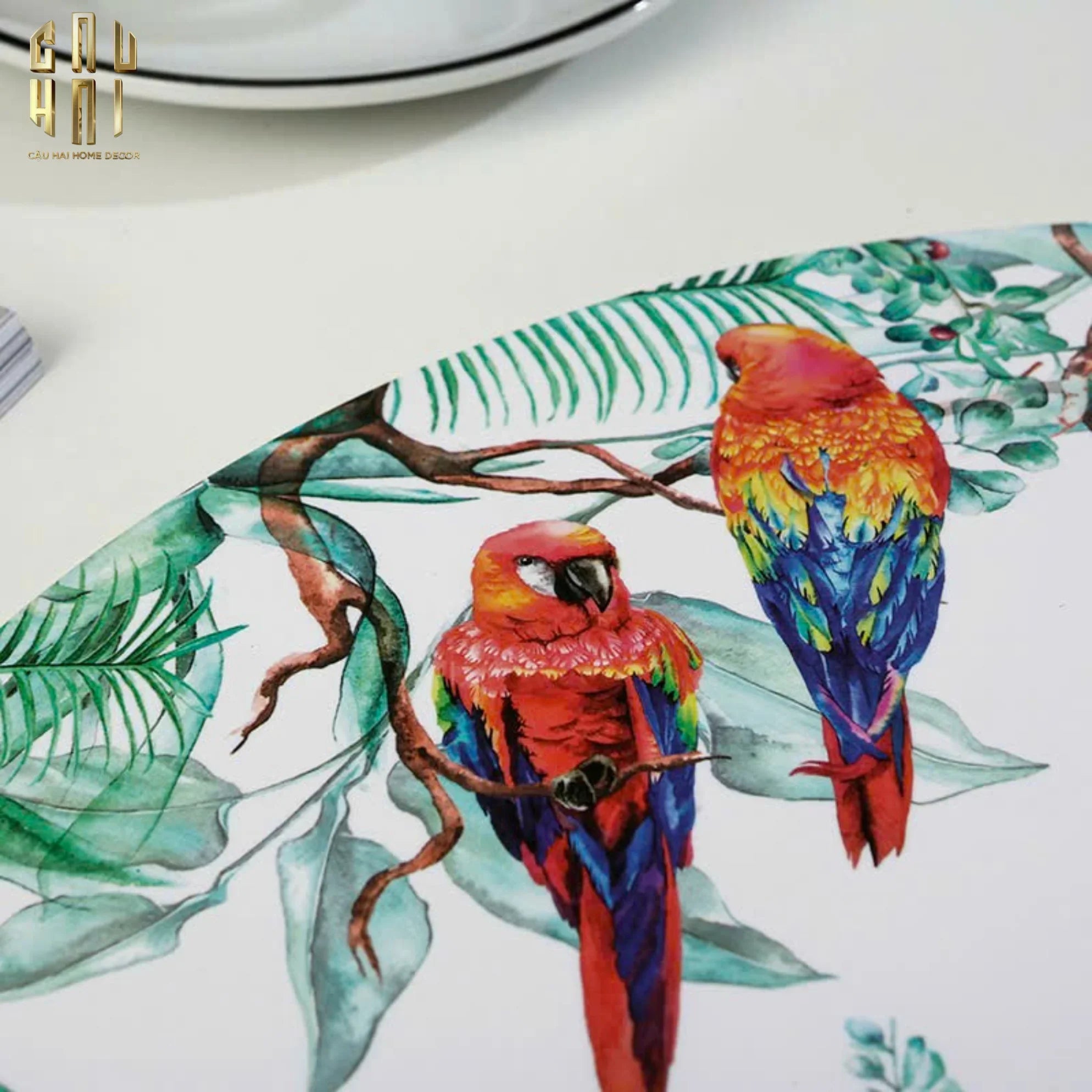 SET 2 TẤM LÓT BÀN ĂN - PLACEMAT JUNGLE PARROT-CẬU HAI HOME DECOR