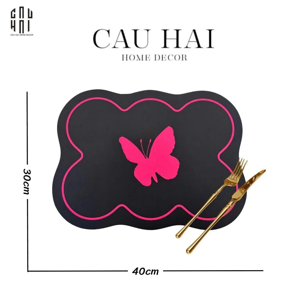Set 2 Tấm Lót Microfiber- Midnight Flutter Tablemats-TẤM LÓT BÀN ĂN-CẬU HAI HOME DECOR