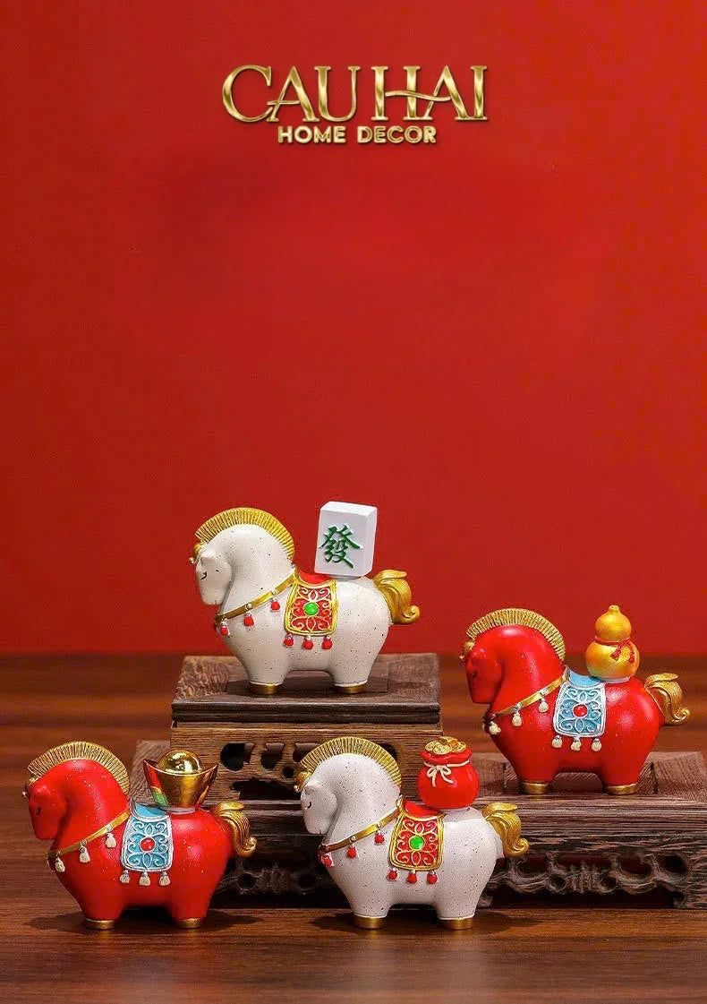 Set 2 Tượng Chu Mã Cát Tường Gift Box-CẬU HAI HOME DECOR