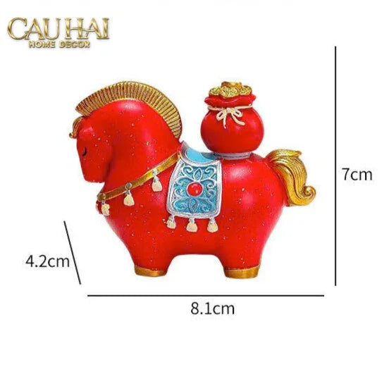 Set 2 Tượng Chu Mã Cát Tường Gift Box-CẬU HAI HOME DECOR