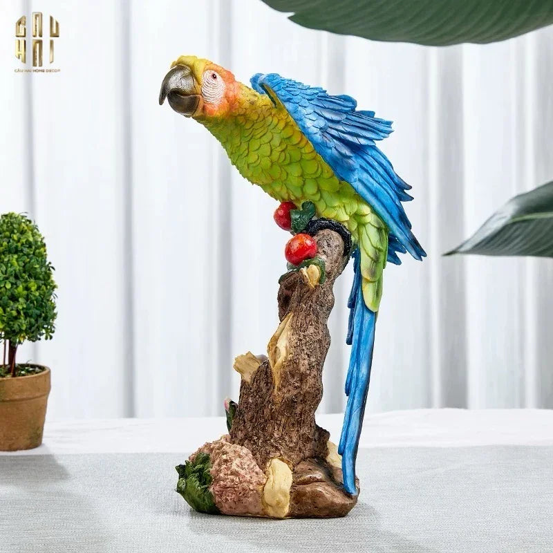 Set 2 Tượng Maison Jungle Parrot - Lovers-CẬU HAI HOME DECOR