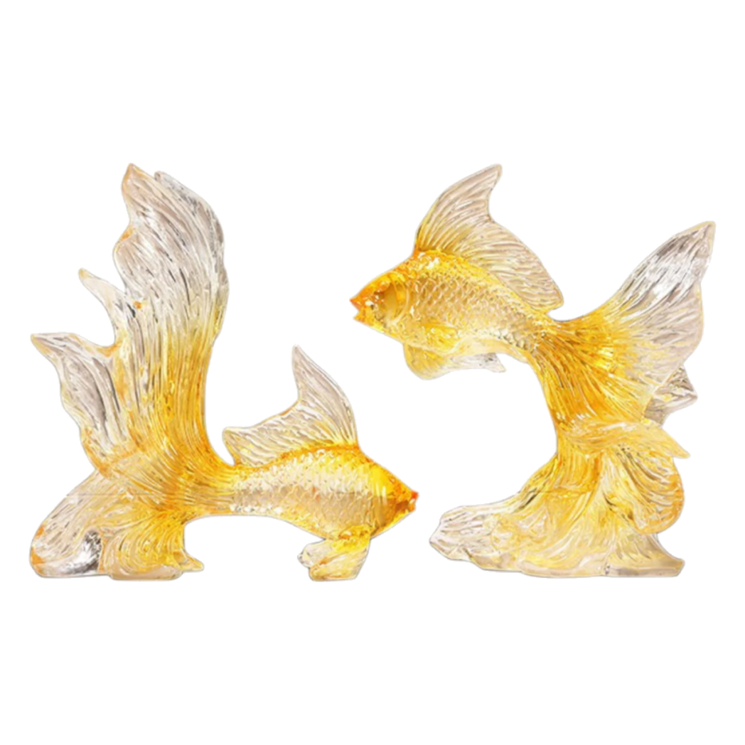 Set 2 Tượng Resin Song Ngư Vượng Phát – Fortune Koi Duo-TƯỢNG TRANG TRÍ-CẬU HAI HOME DECOR