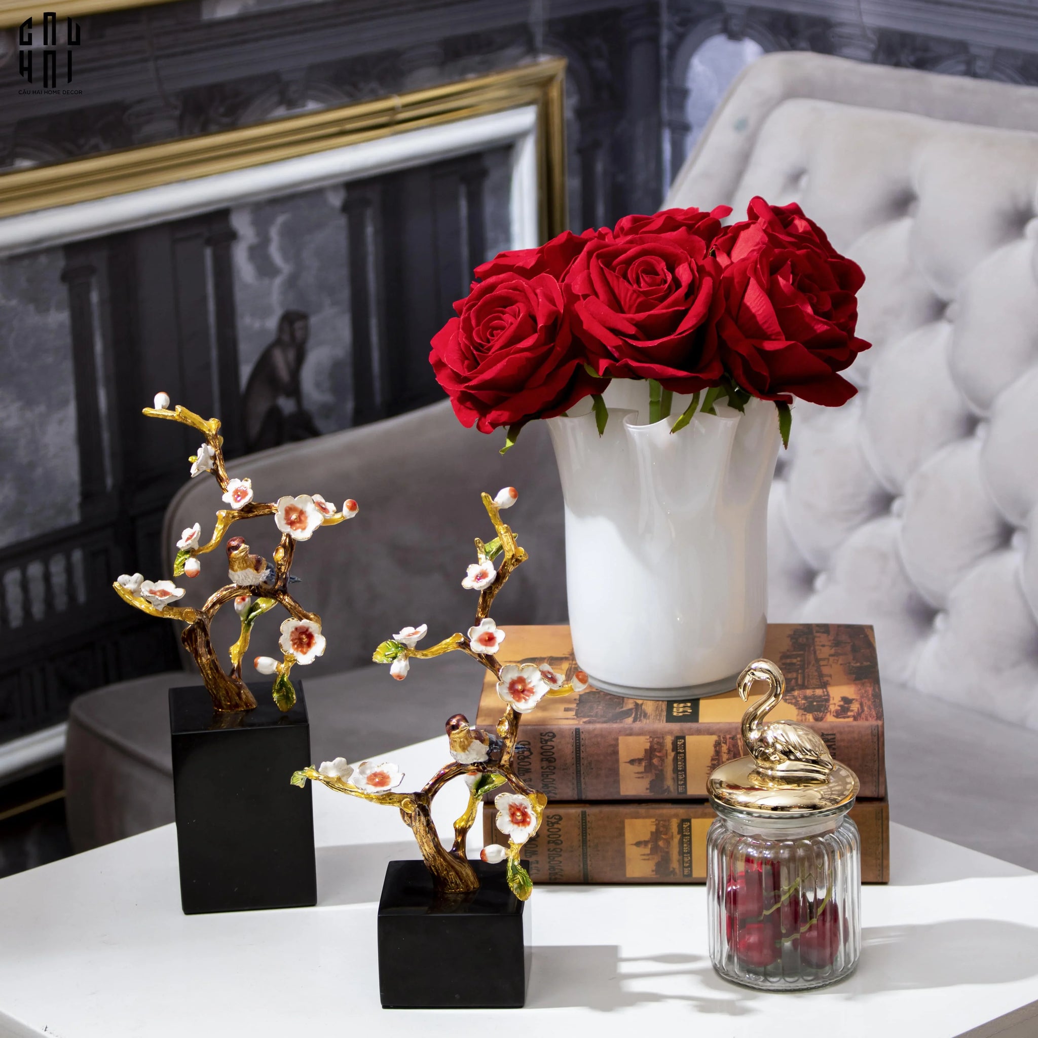 SET 2 TƯỢNG SAKURA-CẬU HAI HOME DECOR