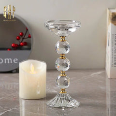 Set 3 Đế Nến Crystal Crown Triptyque Candle Holders-CẬU HAI HOME DECOR