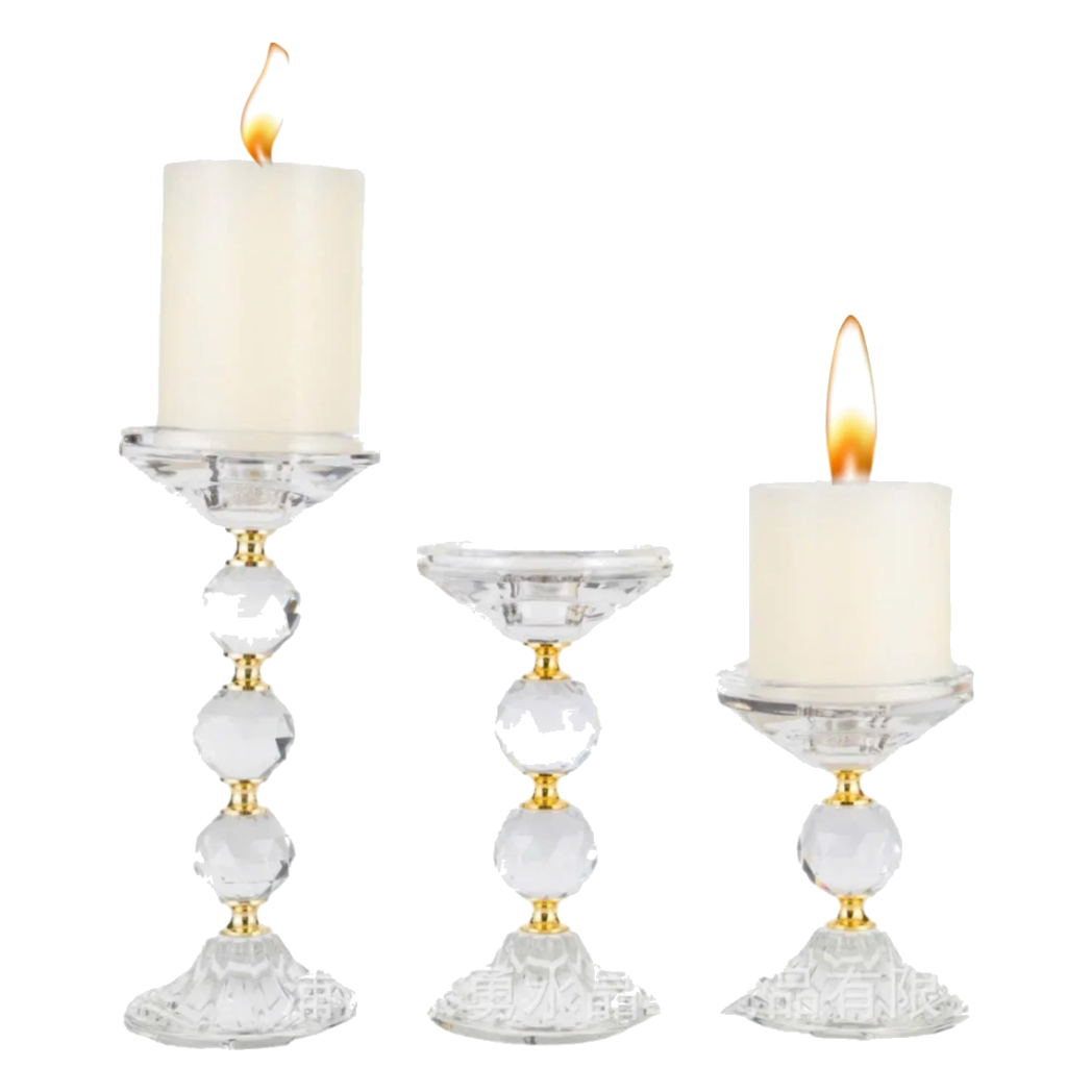 Set 3 Đế Nến Crystal Crown Triptyque Candle Holders - CẬU HAI HOME DECOR