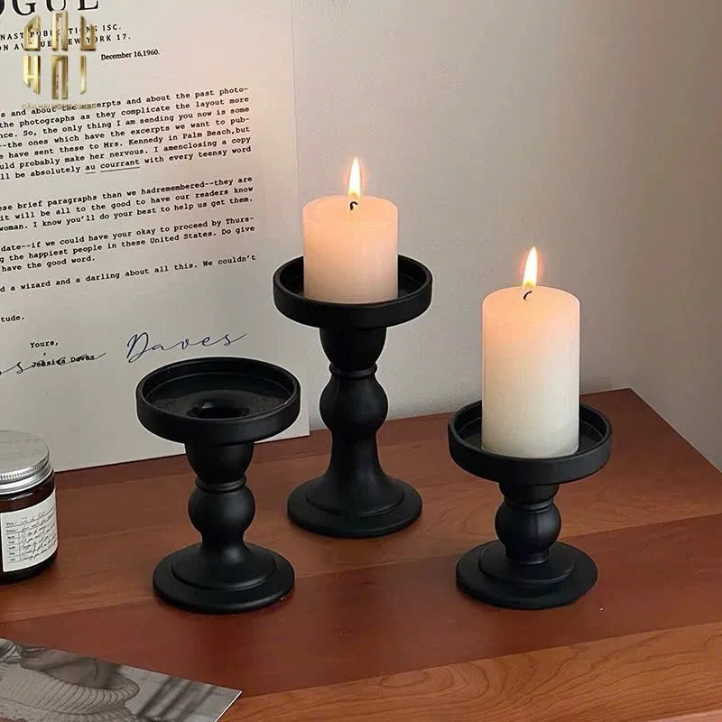 SET 3 ĐẾ NẾN THUỶ TINH ĐEN LACQUERED CRYSTAL-CẬU HAI HOME DECOR