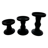 Set 3 Đế Nến Thuỷ Tinh Đen Lacquered Crystal - CẬU HAI HOME DECOR